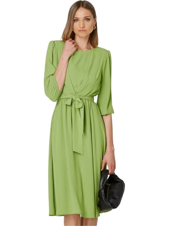 Summer Midi Dress for Wedding / Baptism Green