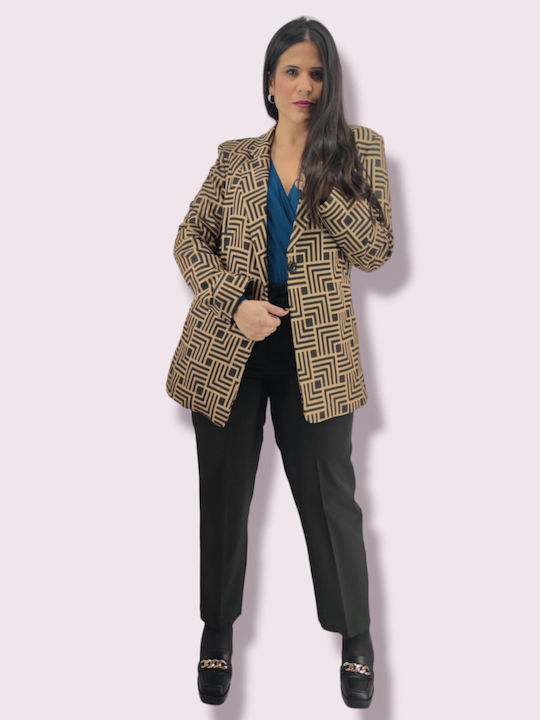 Honey Lang Damen Blazer Braun