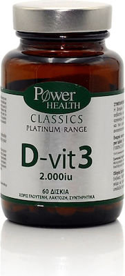 Power Of Nature Platinum Range D-Vit 3 Vitamin für Stärkung des Immunsystems & die Knochengesundheit 2000iu 60 Registerkarten