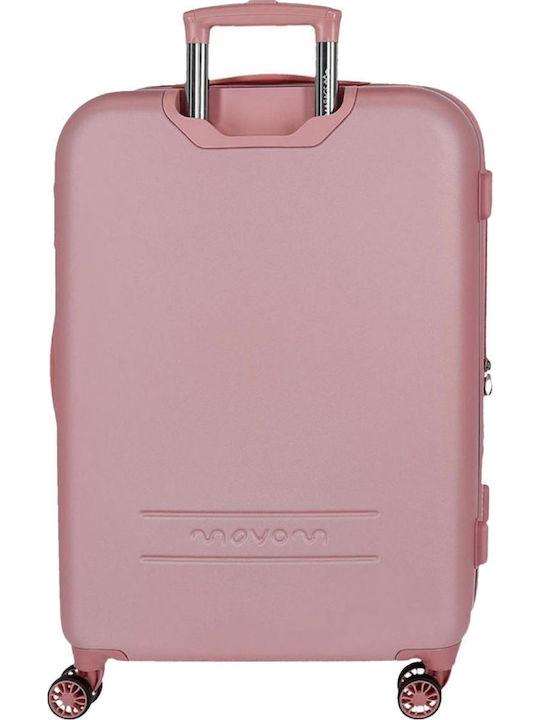 Movom Riga Große Hartschale Reisekoffer Rosa mit 4 Rädern Höhe 70cm