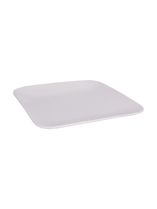 ArteLibre Plate Shallow Square made of Porcelain White 21.3x21.3cm