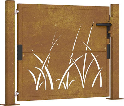 vidaXL Metallic Garden Gate Brown 1.05x1.05m