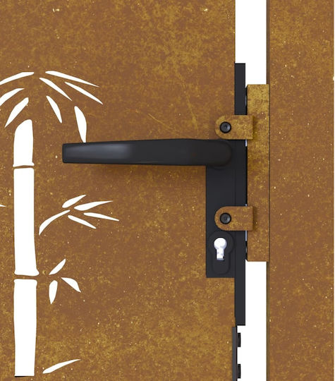 vidaXL Metal Fence Gate in Brown Color 1.05x1.05m
