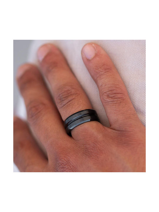 Piercing.gr Herren Ring aus Stahl Vergoldet