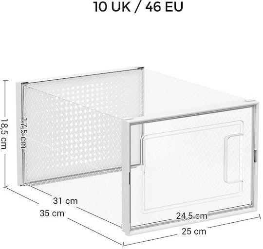 Songmics Cutie Plastică De Depozitare Pentru Pantofi 33.3x23x14cm 18 Bucăți
