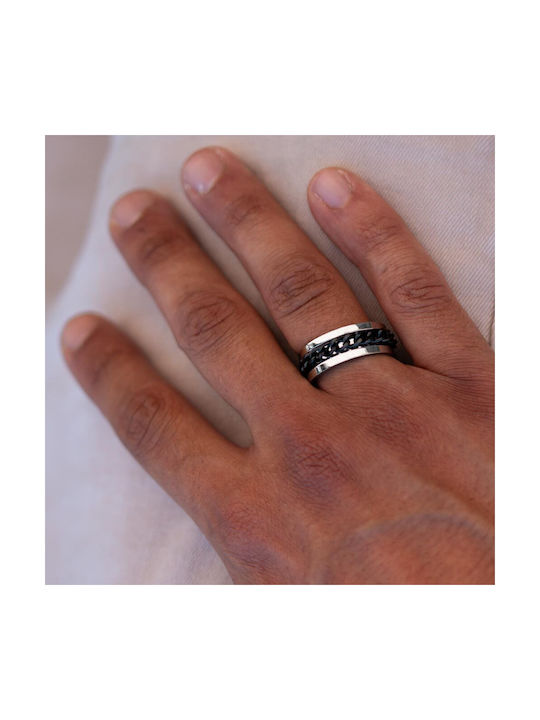 Piercing.gr Herren Ring aus Stahl Vergoldet