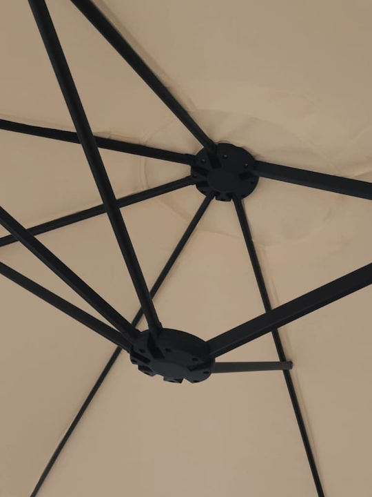 Square Aluminum Garden Parasol Brown 4.49x2.65xHeight 2.45m