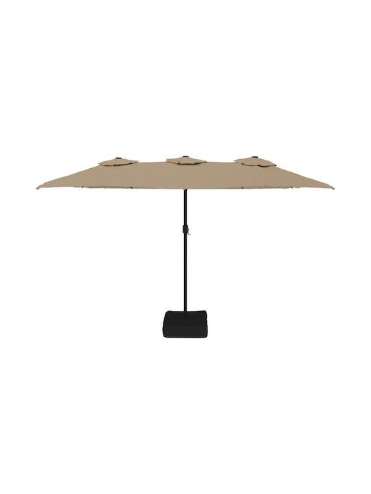 Square Aluminum Garden Parasol Brown 4.49x2.65xHeight 2.45m