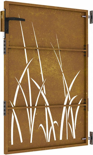 vidaXL Metal Fence Gate in Brown Color 1.25m x 85cm