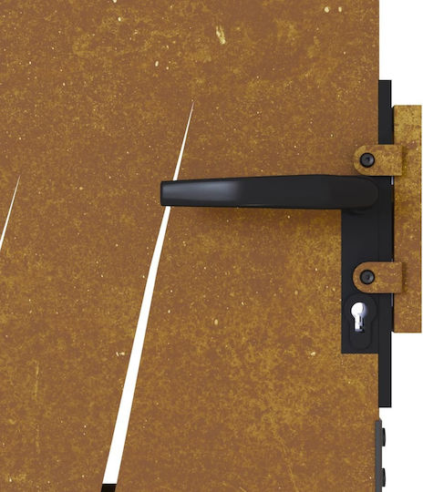 vidaXL Metal Fence Gate in Brown Color 1.25m x 85cm