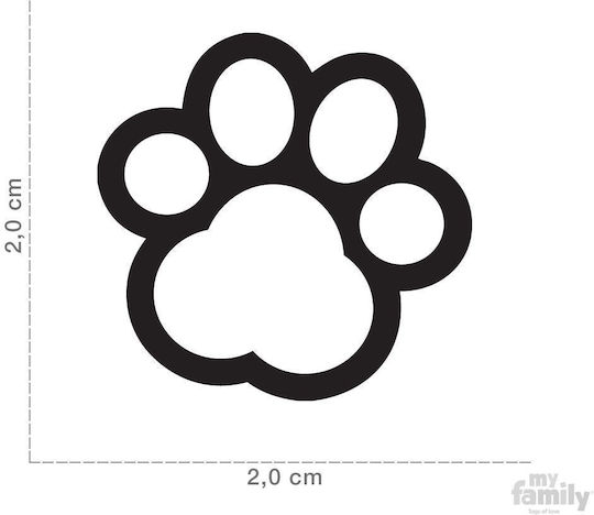 My Family PAW Etichetă Pentru Identificarea Câinelui Labă Argintie Metalică Personalizată