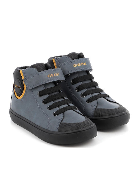 J Gisli Anatomical Leather Kids Boots with Velcro Gray