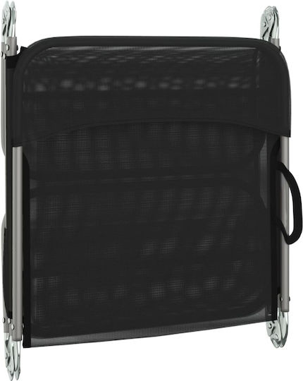 vidaXL Foldable Steel Beach Sunbeds Black 135x54.5x87cm 2pcs