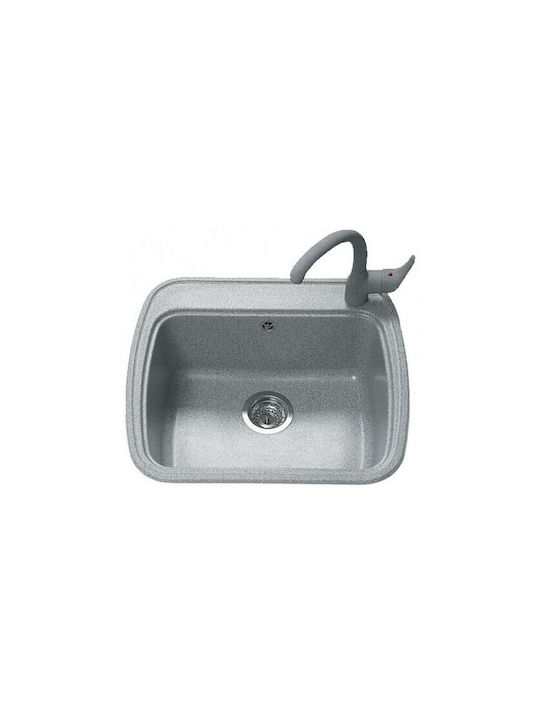 Sanitec Classic Drop-In Sink Synthetic Granite W58xD50cm Granite Blue
