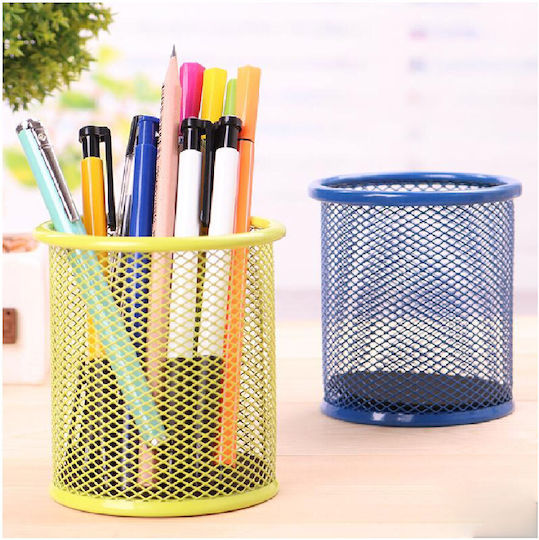 Metallic Pencil Holder 231. in Blue Color 1pcs 9x9x10cm