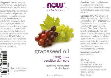 Now Foods Grapeseed Oil for Massage 118ml