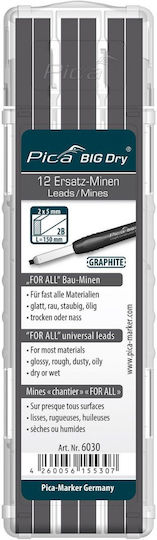 Pica 12 Packages x 12 Pencil Leads Thickness 5mm Type 2B