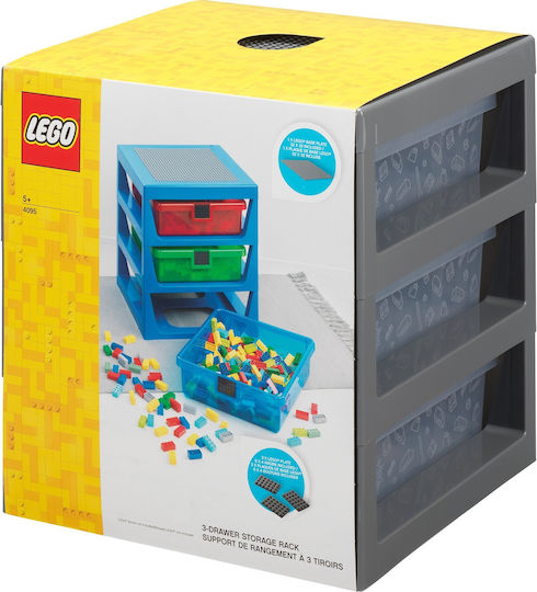 LEGO Πλαστικό Συρταράκι Γραφείου 3 Θέσεων Γκρι