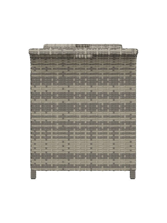 Bench Outdoor Rattan with Pillows 116x46x57cm