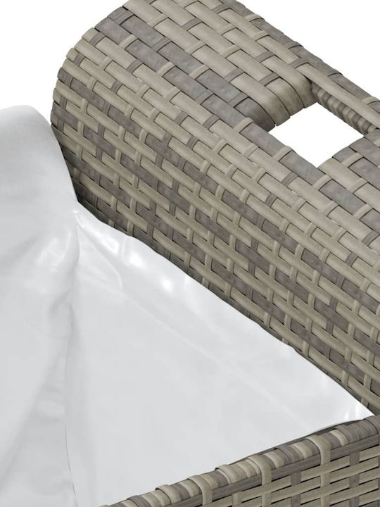 Bench Outdoor Rattan with Pillows 116x46x57cm