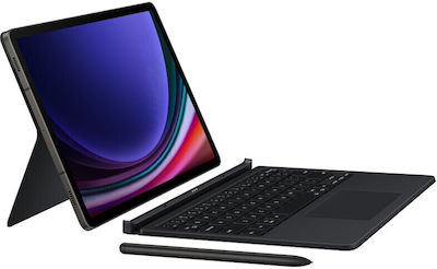 Samsung Cover Klappdeckel Kunststoff mit Tastatur Griechisch Schwarz (Galaxy Tab S9) EF-DX715UBEGWW