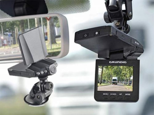 Grundig Digital Video Recorder Camera 720P Windshield Car DVR Set with Rear Camera, 1" Display with Suction Cup