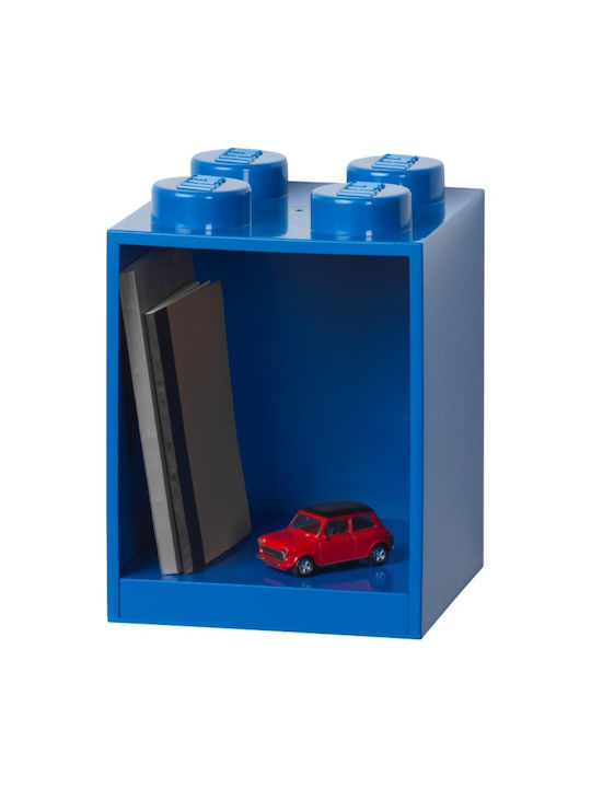 Kids Shelf Box Wall Landscape 4 Studs Floor Blue 16x16x21cm