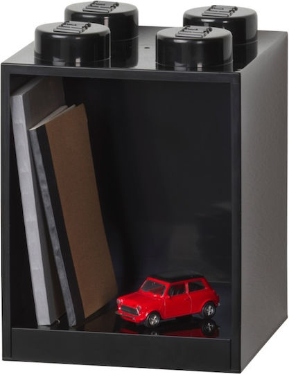 Kids Shelf Box Wall Landscape 4 Studs Floor Black 16x16x21cm