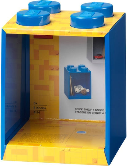 Kids Shelf Box Wall Landscape 4 Studs Floor Blue 16x16x21cm