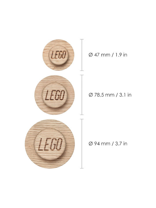 LEGO Детска закачалка за стена Многопозиционен Дърво Oak 1εκ. 3бр