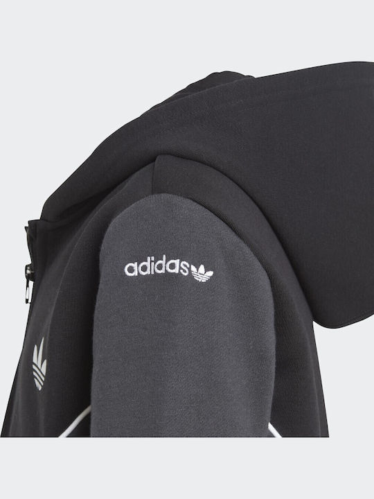 Kids Sweatshirt with Hood and Pockets Black Adicolor