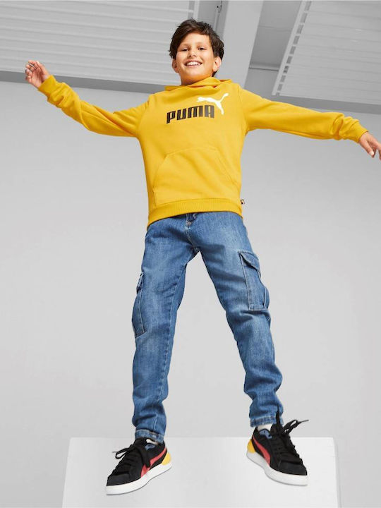 Kids Sweatshirt with Hood and Pockets Yellow Essentials+ 2