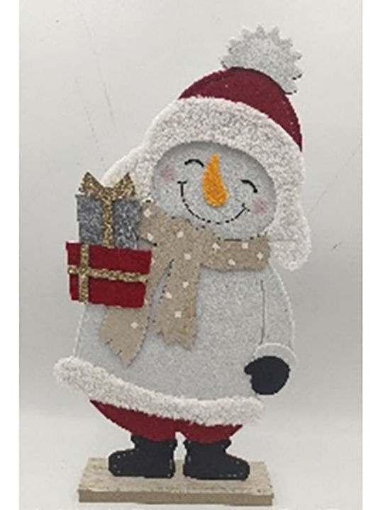 Iliadis Christmas Wooden Figure SNowman White Height 47cm