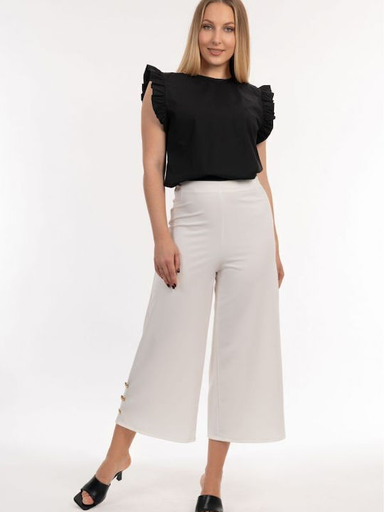 Damen Stoff Hose Weiß