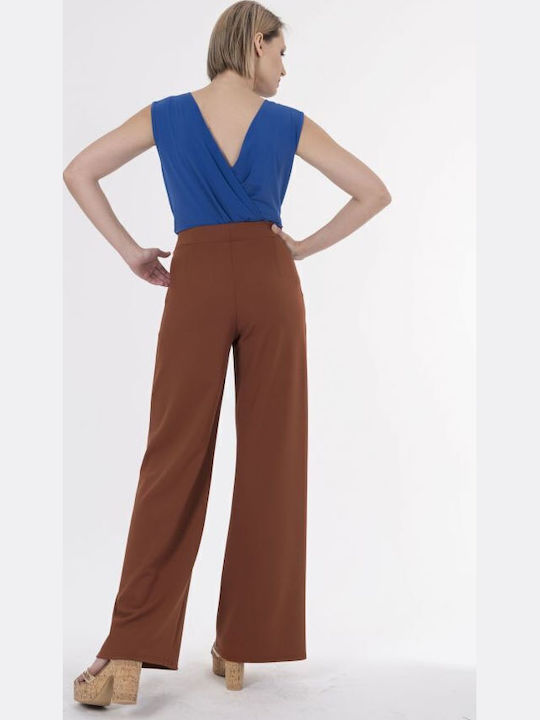 Femei Talie înaltă Din material textil Pantaloni Maro