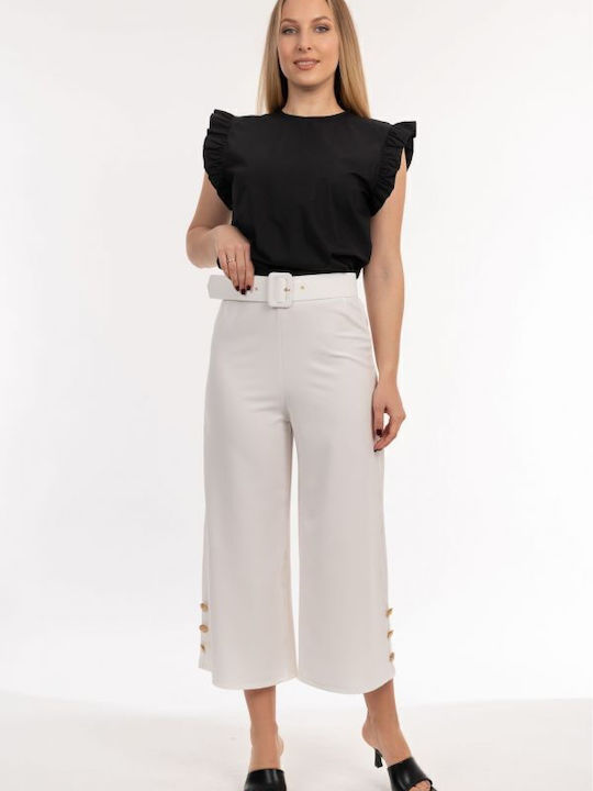Damen Stoff Hose Weiß