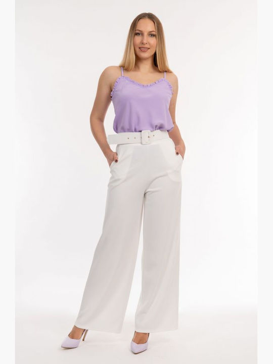 Women's Fabric Trousers White