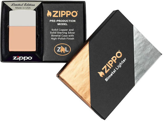 Zippo Bimetal Sammler Feuerzeug Flamme Sterling Silber Deckel