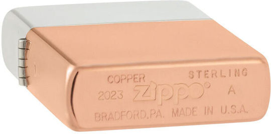 Zippo Bimetal Sammler Feuerzeug Flamme Sterling Silber Deckel