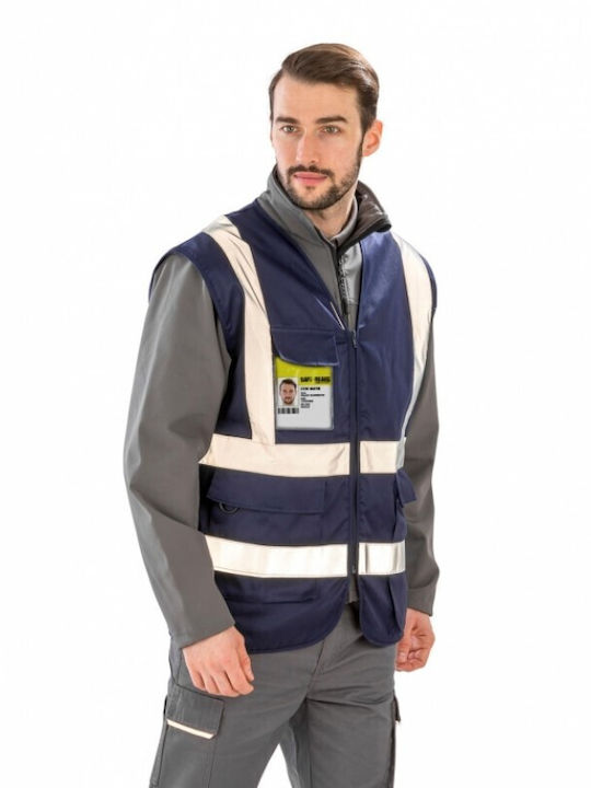 Result -BLK Men's Safety Vest with Reflective Film Black