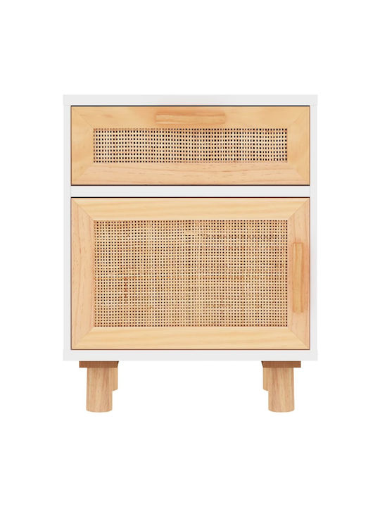 Bedside Table from Solid Wood Beige 40x30x50cm