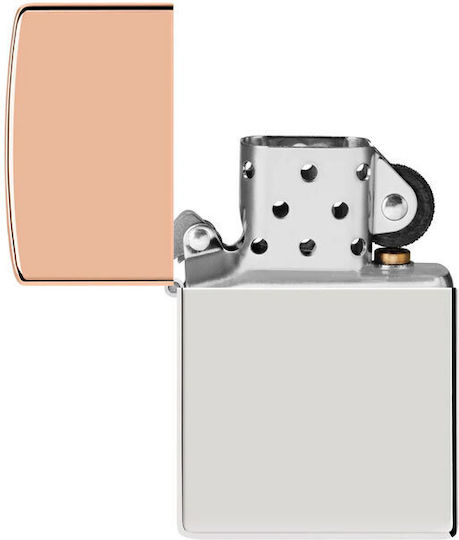 Zippo Bimetal Case Lighter Flame Sterling Silver Lid