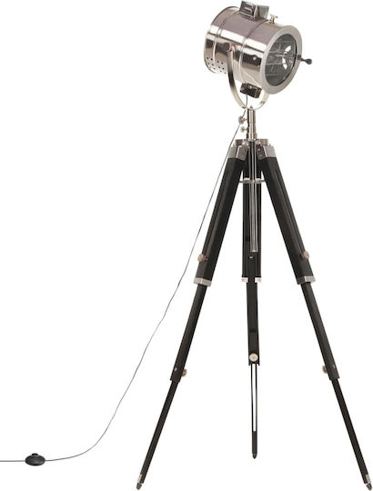 vidaXL Vintage Floor Lamp H165xL21 cm with E27 Bulb Socket Black and Silver