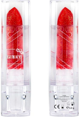 Lukky Cosmetics Toys Lippenstift mit Glitter Kinder-Make-up (Verschiedene Designs) 1Stück