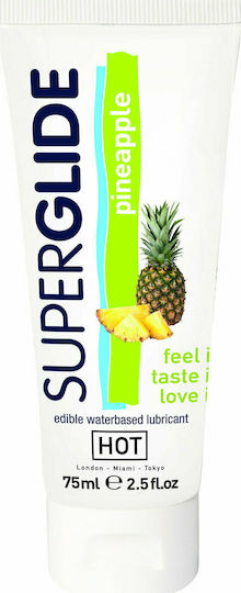 HOT Superglide Edible Water Based Lubricant Gel-Schmiermittel Ananas 75ml
