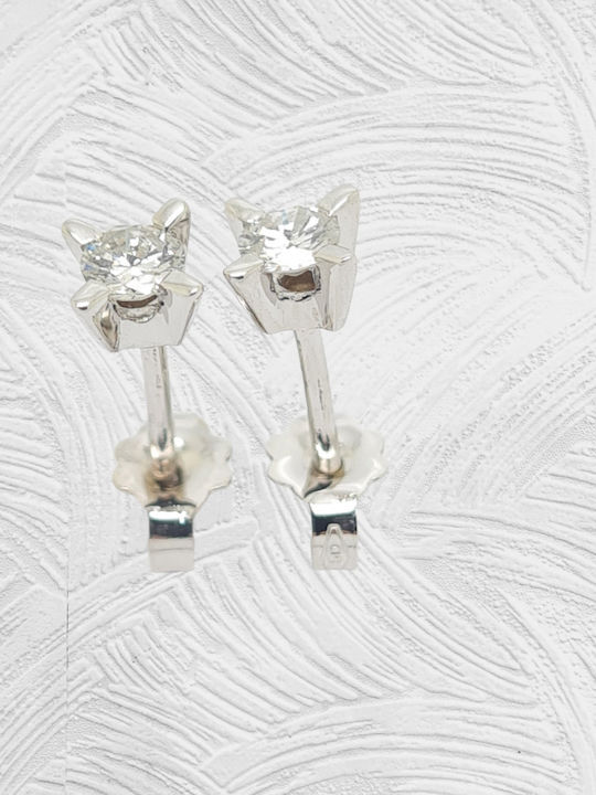 Mentzos Ohrringe aus White Gold mit Diamant