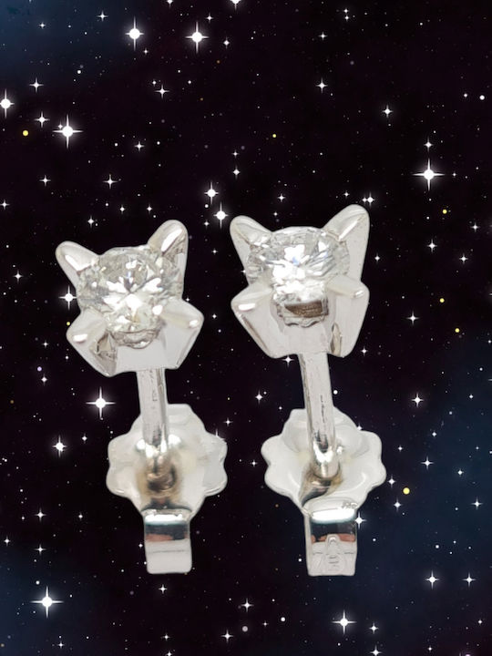 Mentzos Ohrringe aus White Gold mit Diamant