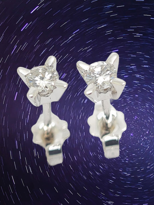 Mentzos Ohrringe aus White Gold mit Diamant