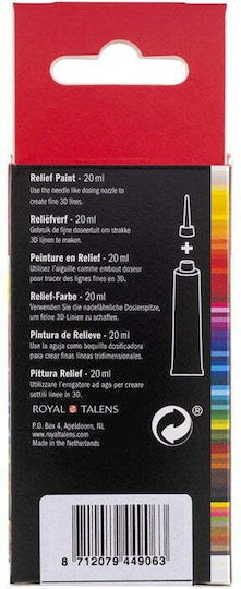 Royal Talens AMSTERDAM RELIEF Set Handwerkliche Farben Blau Gliederung 20ml 4Stück