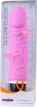 Seven Creations Silicone Classic Patriot Realistic Vibrator Realistisch Vibrator 19cm Pink